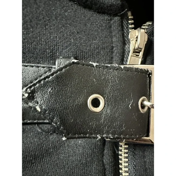 Punk Rave Women's Small Hoodie Tail Coat Floral Skulls Goth Full Zip Buckle - Picture 6 of 6